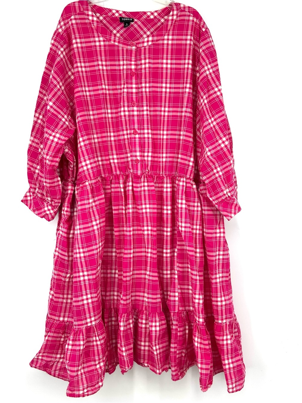 Torrid 5 Hot Pink Plaid Dress